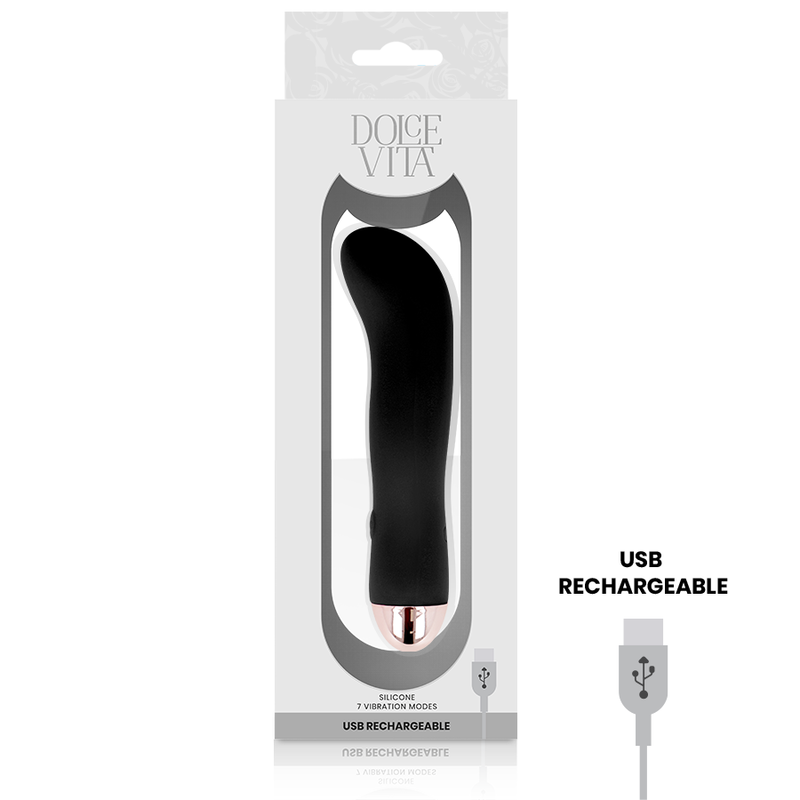 DOLCE VITA - VIBRADOR RECARGABLE TWO NEGRO 7 VELOCIDADES - Imagen 5