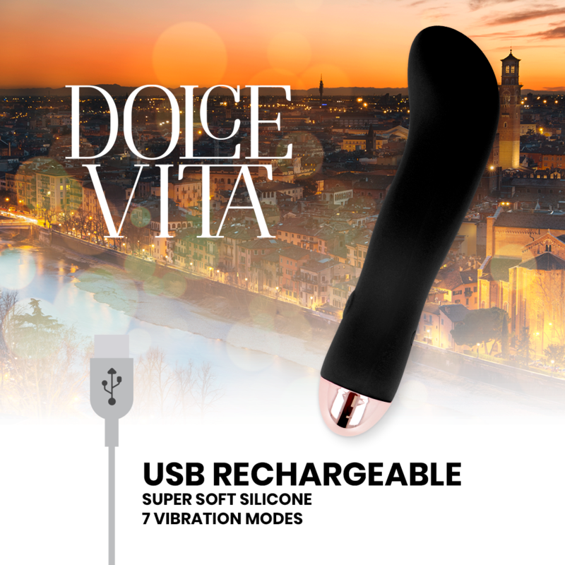 DOLCE VITA - VIBRADOR RECARGABLE TWO NEGRO 7 VELOCIDADES - Imagen 6