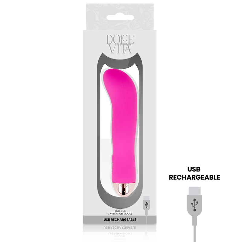 DOLCE VITA - VIBRADOR RECARGABLE TWO ROSA 7 VELOCIDADES - Imagen 5