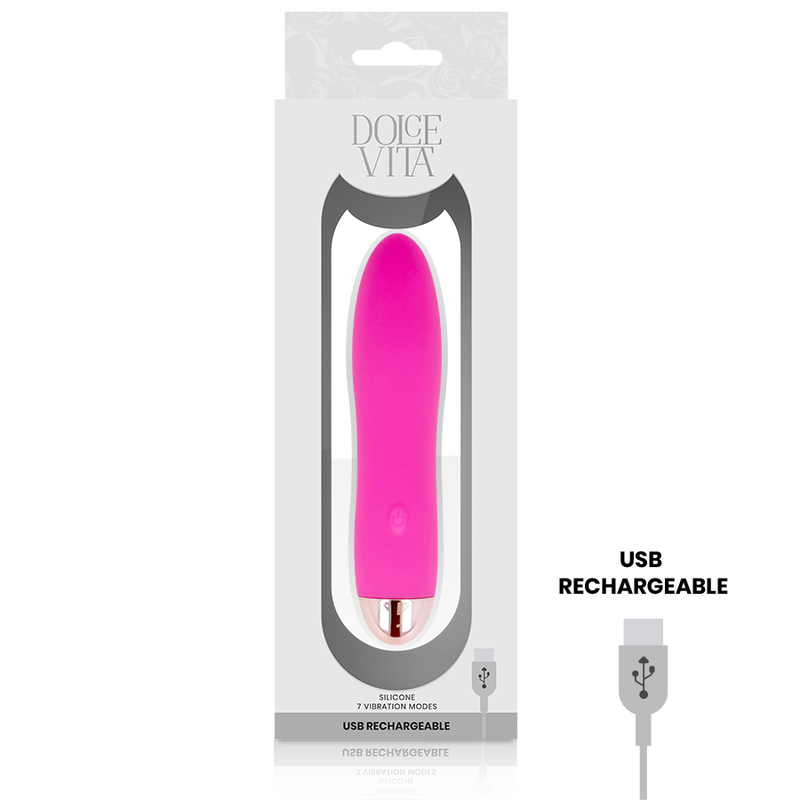 DOLCE VITA - VIBRADOR RECARGABLE FOUR ROSA 7 VELOCIDADES - Imagen 4