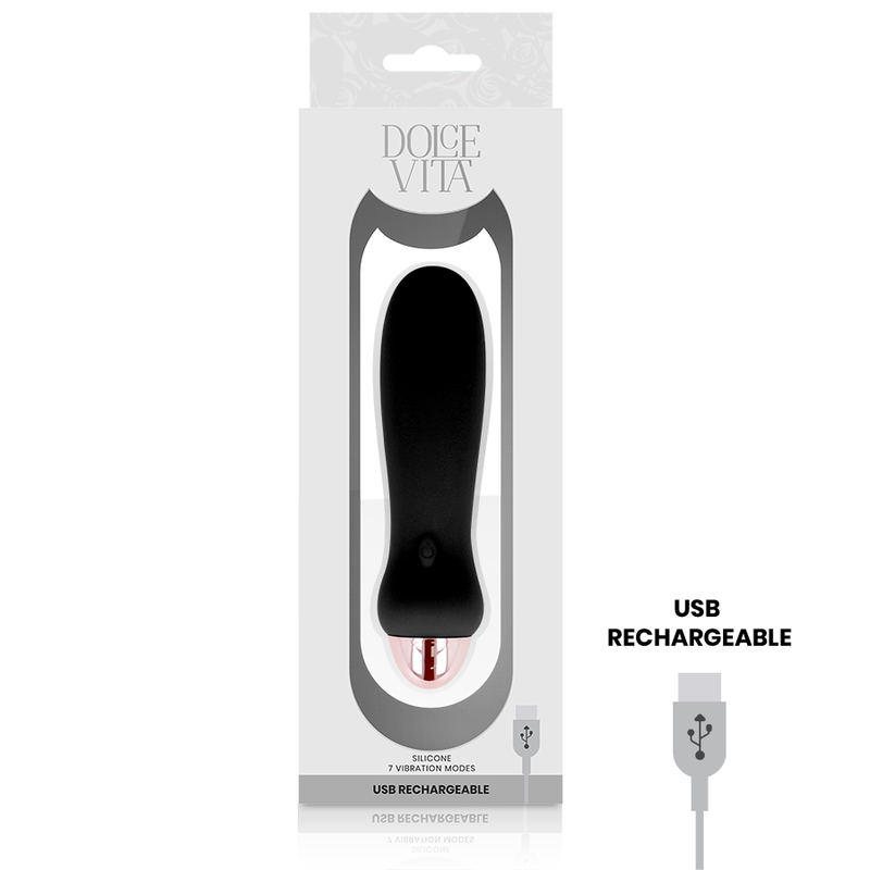 DOLCE VITA - VIBRADOR RECARGABLE FIVE NEGRO 7 VELOCIDADES - Imagen 4