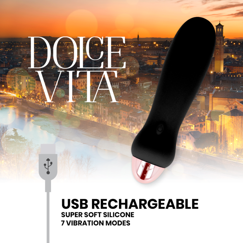 DOLCE VITA - VIBRADOR RECARGABLE FIVE NEGRO 7 VELOCIDADES - Imagen 5