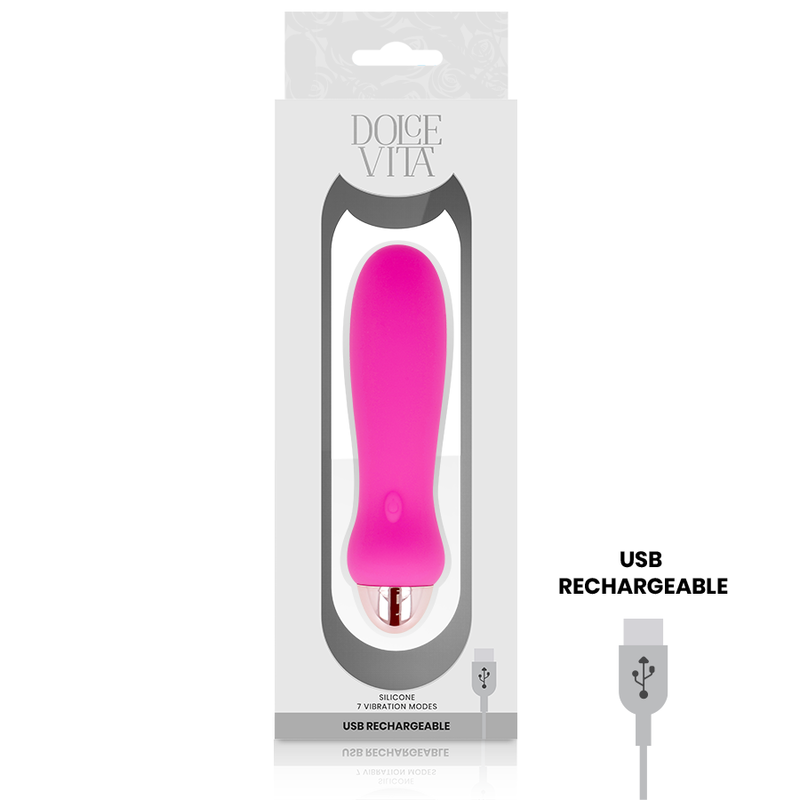 DOLCE VITA - VIBRADOR RECARGABLE FIVE ROSA 7 VELOCIDADES - Imagen 4