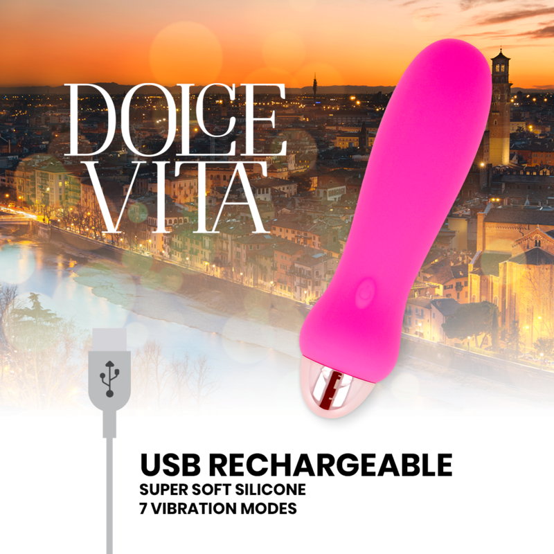 DOLCE VITA - VIBRADOR RECARGABLE FIVE ROSA 7 VELOCIDADES - Imagen 5