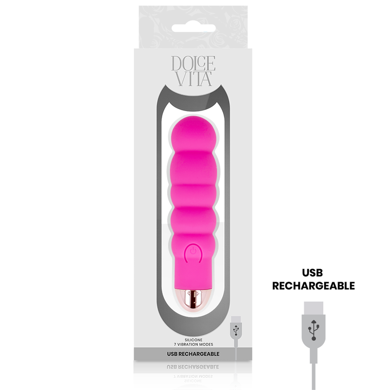 DOLCE VITA - VIBRADOR RECARGABLE SIX ROSA 7 VELOCIDADES - Imagen 4