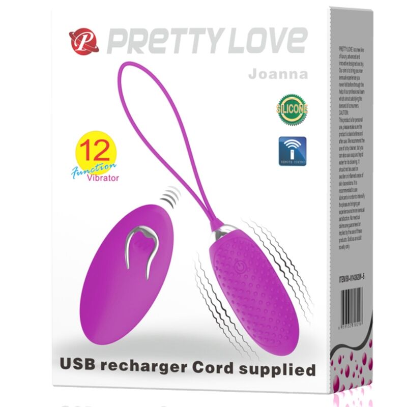 PRETTY LOVE - JOANNA HUEVO VIBRADOR CONTROL REMOTO 12 MODOS - Imagen 9