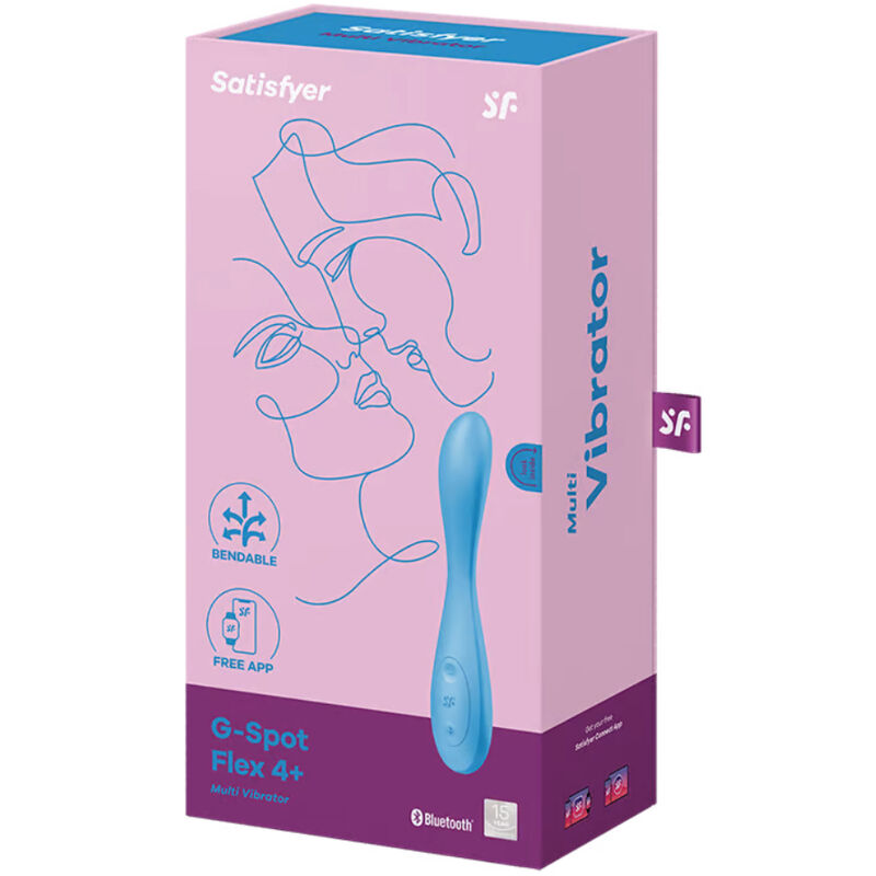 SATISFYER - G-SPOT FLEX 4+ MULTI VIBRADOR APP AZUL - Imagen 5