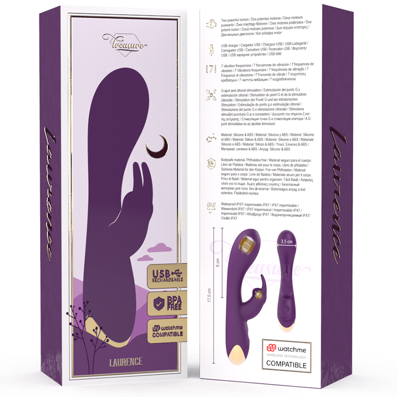 TREASURE - LAURENCE RABBIT VIBRADOR COMPATIBLE CON LA TECNOLOGÍA WATCHME WIRELESS - Imagen 9