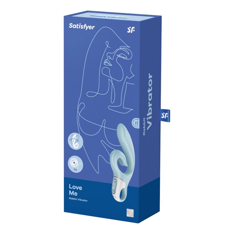 SATISFYER - LOVE ME VIBRADOR RABBIT AZUL - Imagen 6