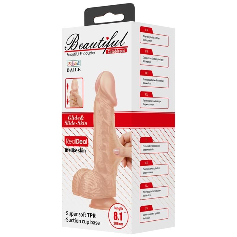 BAILE - BEAUTIFUL ENCOUNTER CATOBLEPAS DILDO REALISTICO FLEXIBLE 20.6 CM NATURAL - Imagen 8