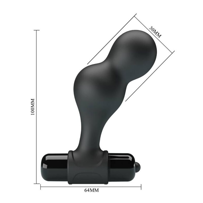 MR PLAY - PLUG ANAL VIBRADOR DE SILICONA NEGRO - Imagen 8