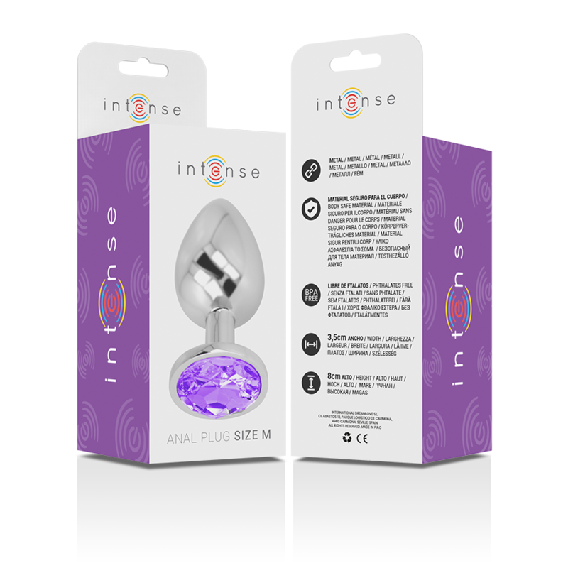 INTENSE - PLUG ANAL METAL ALUMINIO CON CRISTAL VIOLETA TALLA M - Imagen 6