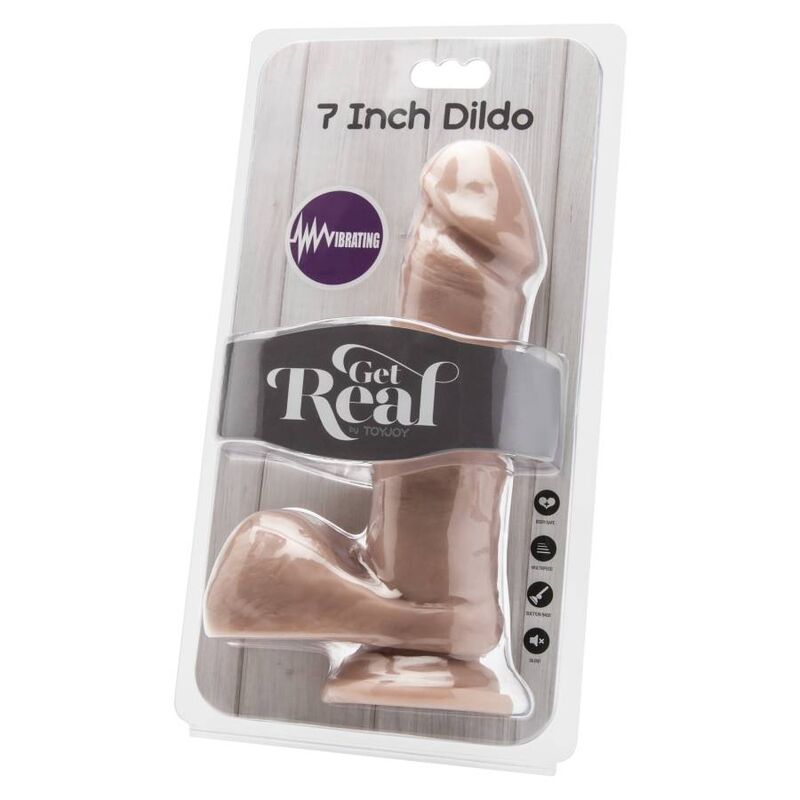 GET REAL - DILDO 18 CM CON TESTICULOS VIBRADOR NATURAL - Imagen 3