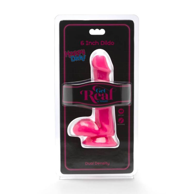GET REAL - HAPPY DICKS DILDO 12 CM CON TESTICULOS ROSA - Imagen 3