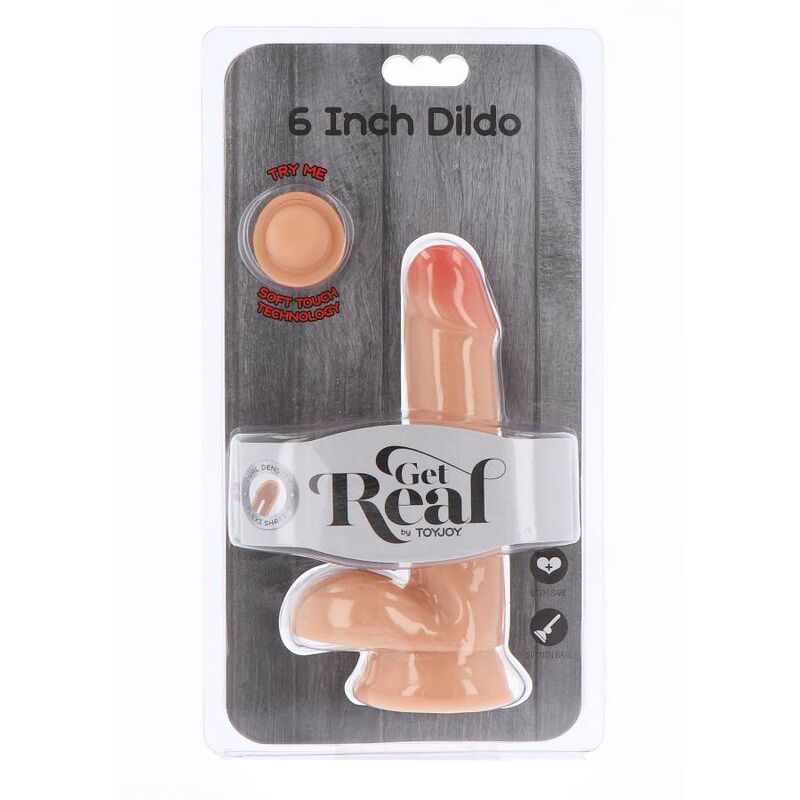 GET REAL - DUAL DENSITY DILDO 17 CM CON TESTICULOS NATURAL - Imagen 3