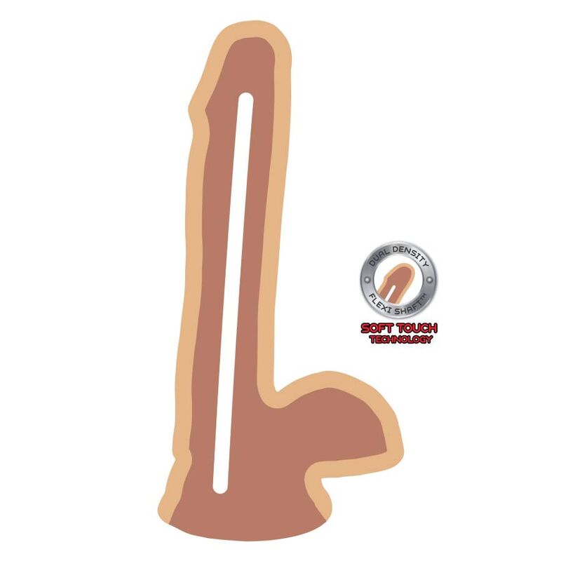 GET REAL - DUAL DENSITY DILDO 17 CM CON TESTICULOS NATURAL - Imagen 4