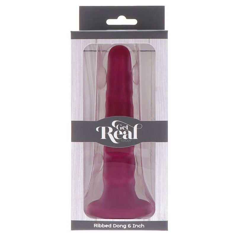 GET REAL - RIBBED DONG 12 CM ROJO - Imagen 7