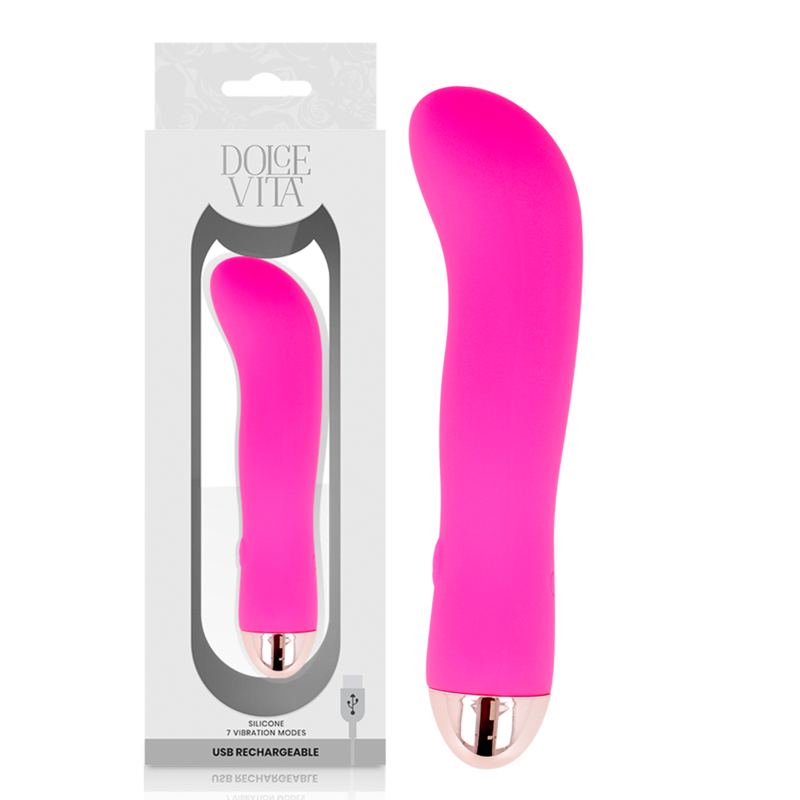 DOLCE VITA - VIBRADOR RECARGABLE TWO ROSA 7 VELOCIDADES - Imagen 3