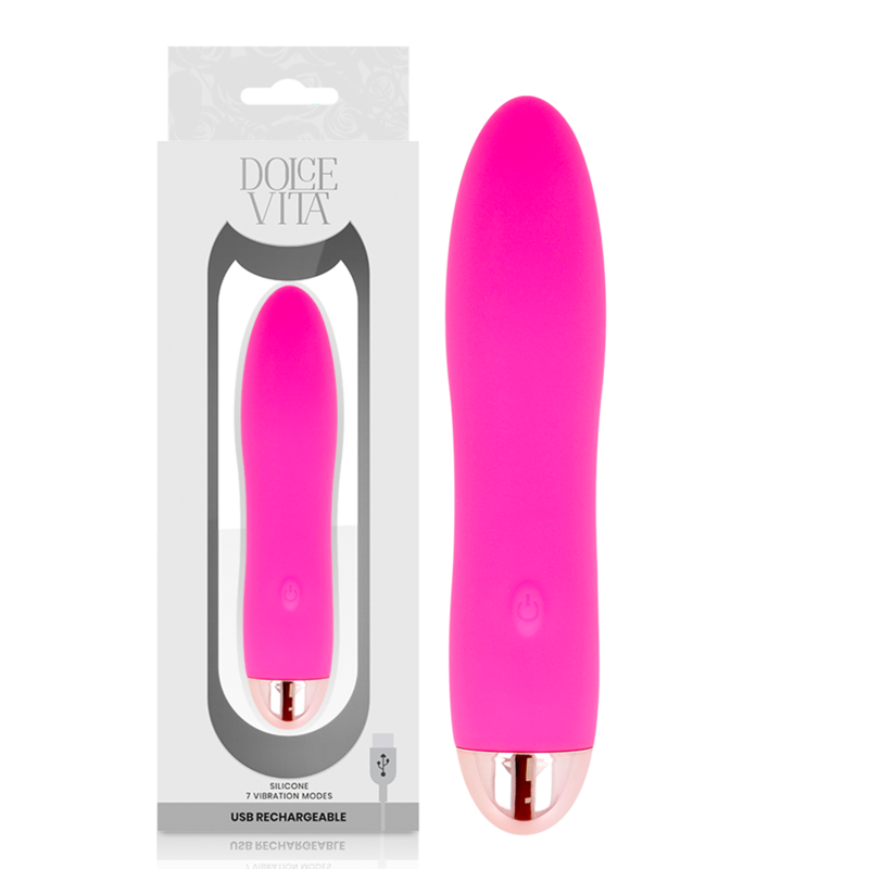 DOLCE VITA - VIBRADOR RECARGABLE FOUR ROSA 7 VELOCIDADES - Imagen 3