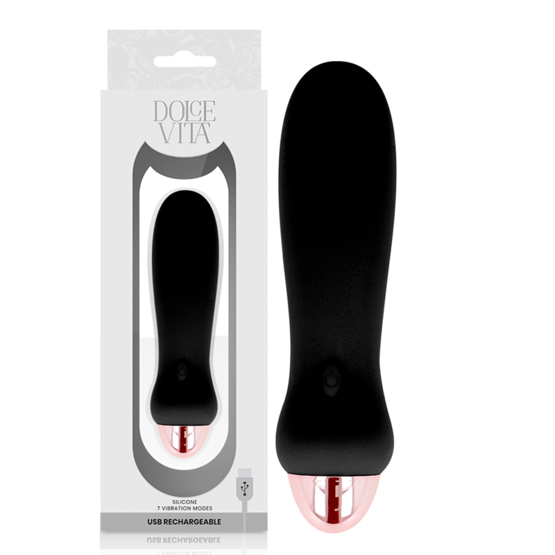 DOLCE VITA - VIBRADOR RECARGABLE FIVE NEGRO 7 VELOCIDADES - Imagen 3