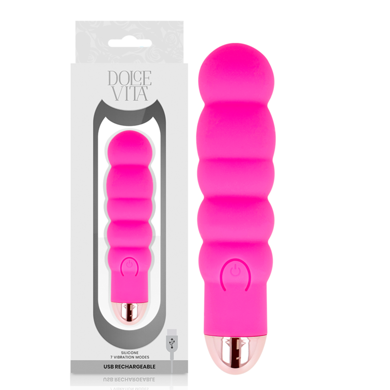 DOLCE VITA - VIBRADOR RECARGABLE SIX ROSA 7 VELOCIDADES - Imagen 3