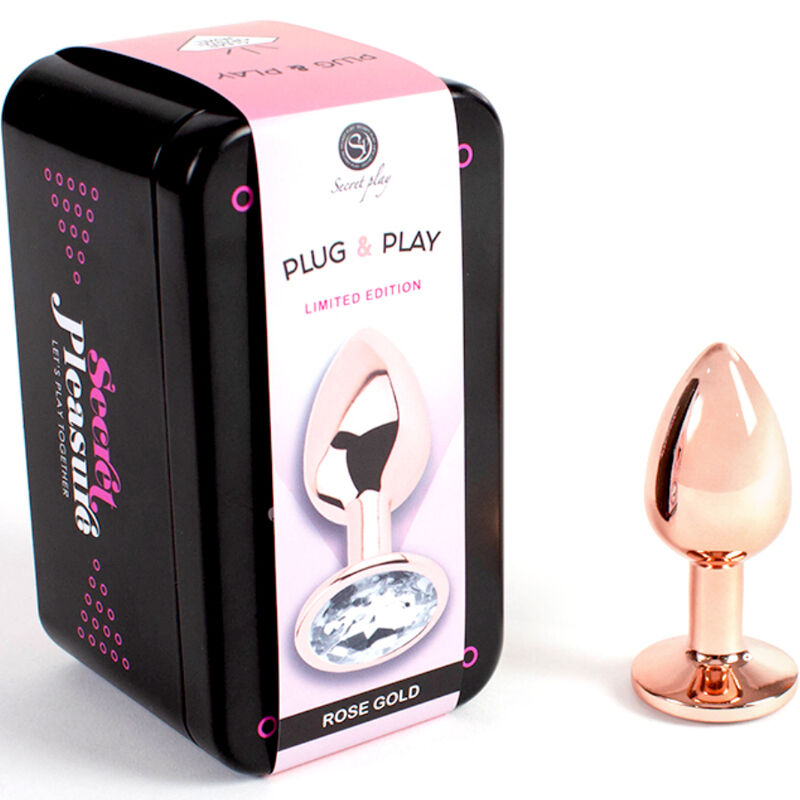 SECRETPLAY - METAL BUTT PLUG ORO ROSA TALLA S 7 CM - Imagen 3