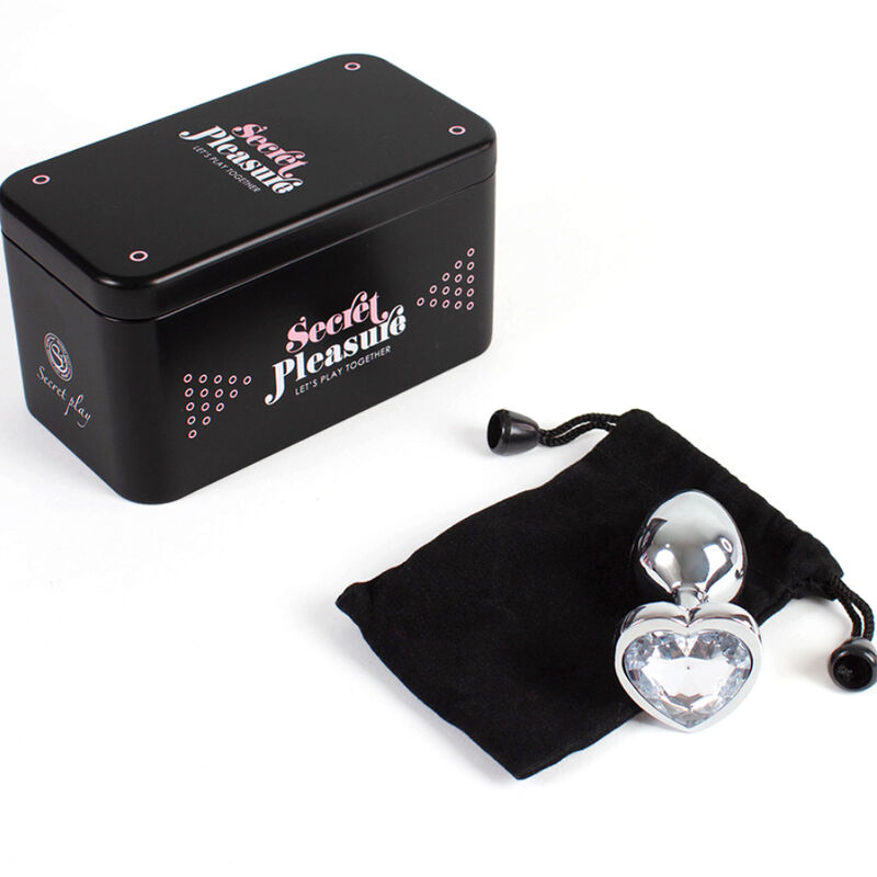 SECRETPLAY - METAL BUTT PLUG CORAZÓN TRANSPARENTE TALLA S 7 CM - Imagen 5