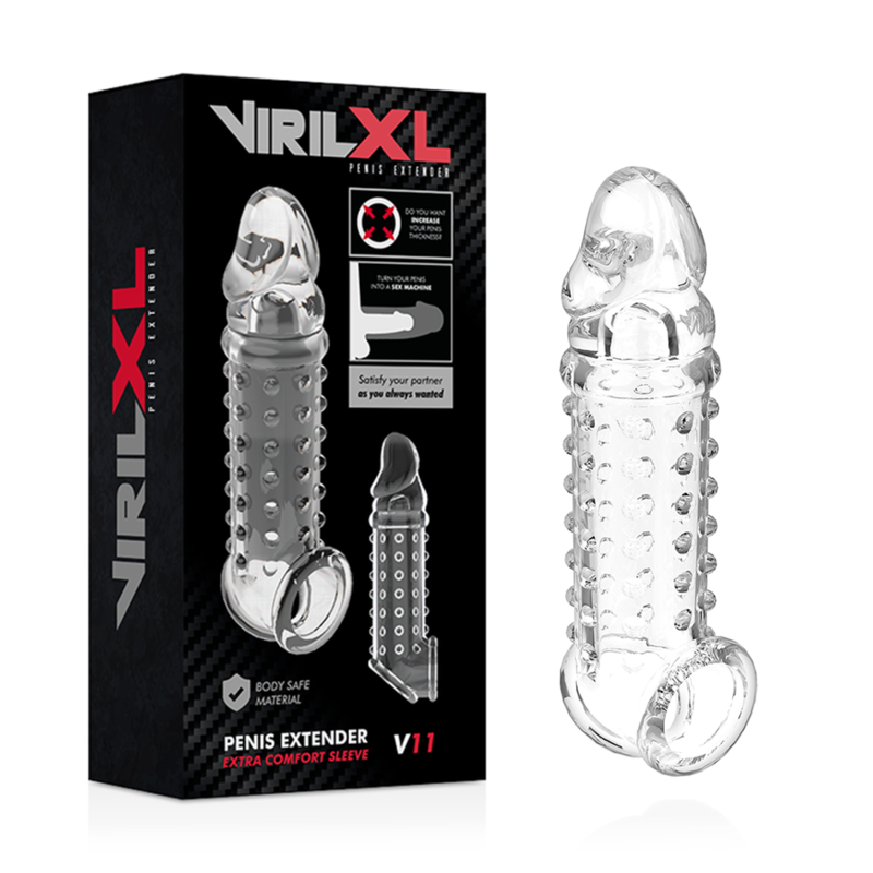 VIRILXL - EXTENSION Y FUNDA DE PENE V11 TRANSPARENTE - Imagen 4