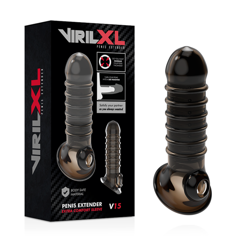 VIRILXL - EXTENSION Y FUNDA DE PENE V15 NEGRO - Imagen 4