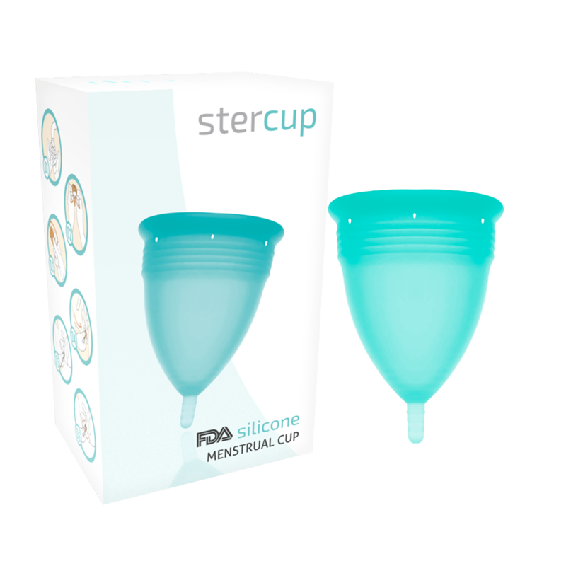 STERCUP - COPA MENSTRUAL FDA SILICONA AQUAMARINA - TALLA S - Imagen 6