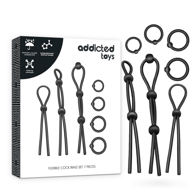 ADDICTED TOYS - KIT DE 7 ANILLAS SILICONA FLEXIBLE - Imagen 3