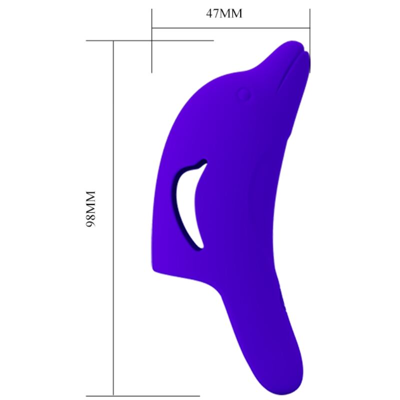 PRETTY LOVE - DELPHINI PODEROSO ESTIMULADOR DE DEDO AZUL OSCURO - Imagen 10