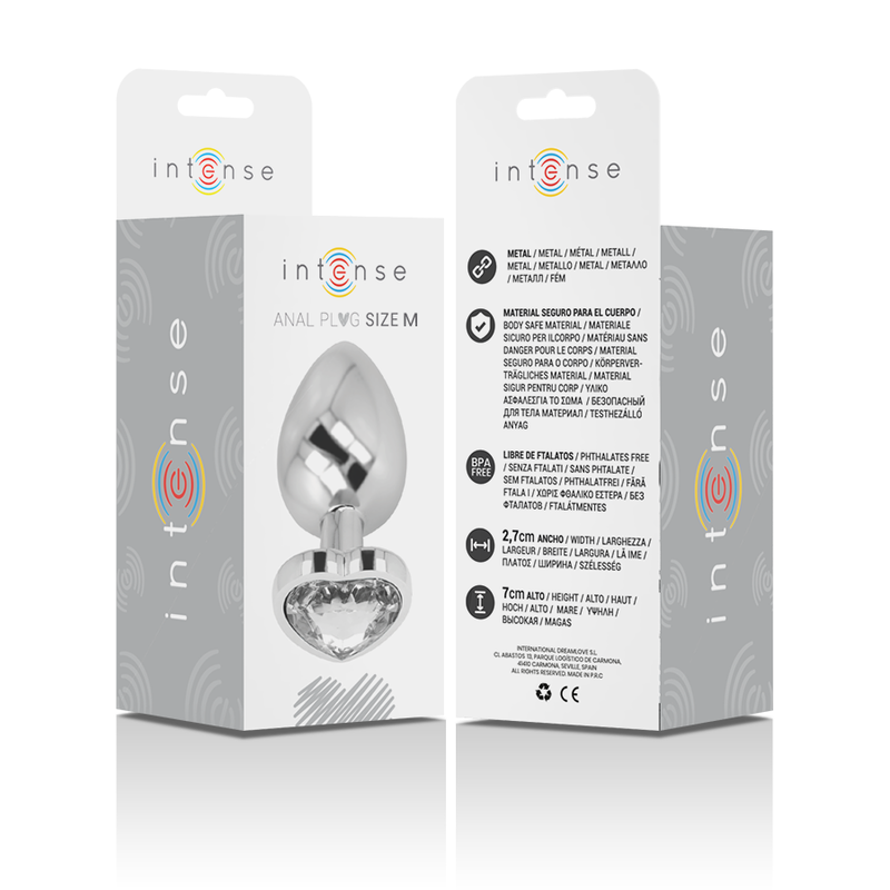 INTENSE - PLUG ANAL METAL ALUMINIO CORAZÓN BLANCO TALLA M - Imagen 7