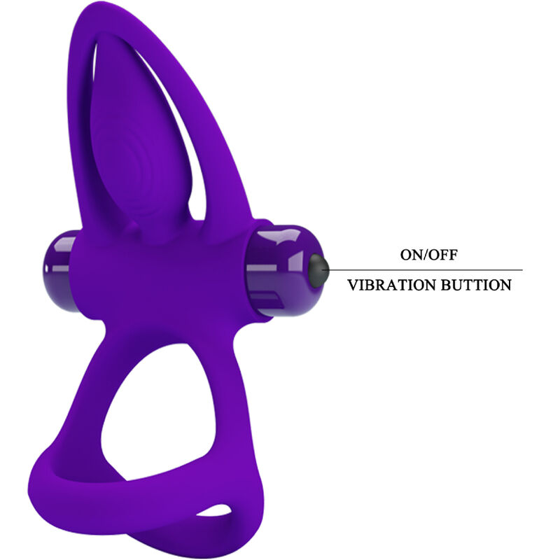 PRETTY LOVE - ANILLO VIBRADOR 10 VIBRACIONES SILICONA VIOLETA - Imagen 8