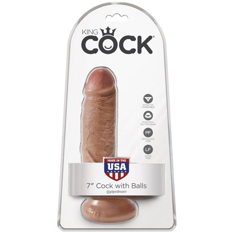 KING COCK - PENE REALISTICO CON TESTICULOS 13.2 CM CARAMELO - Imagen 7