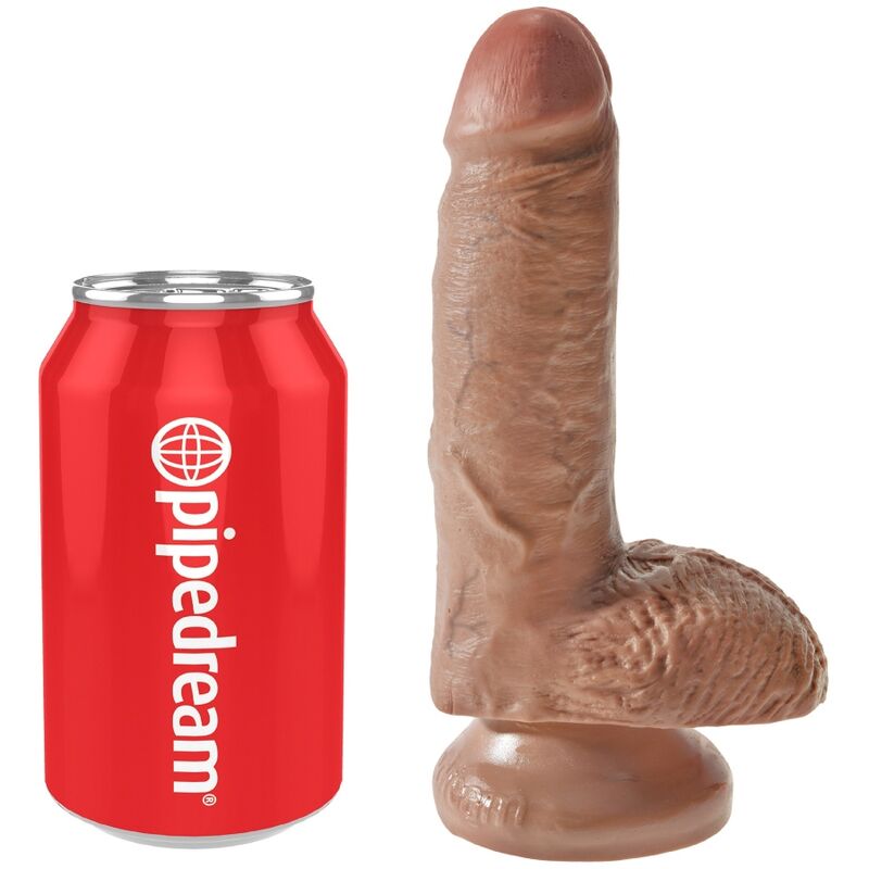 KING COCK - PENE REALISTICO CON TESTICULOS 13.2 CM CARAMELO - Imagen 6