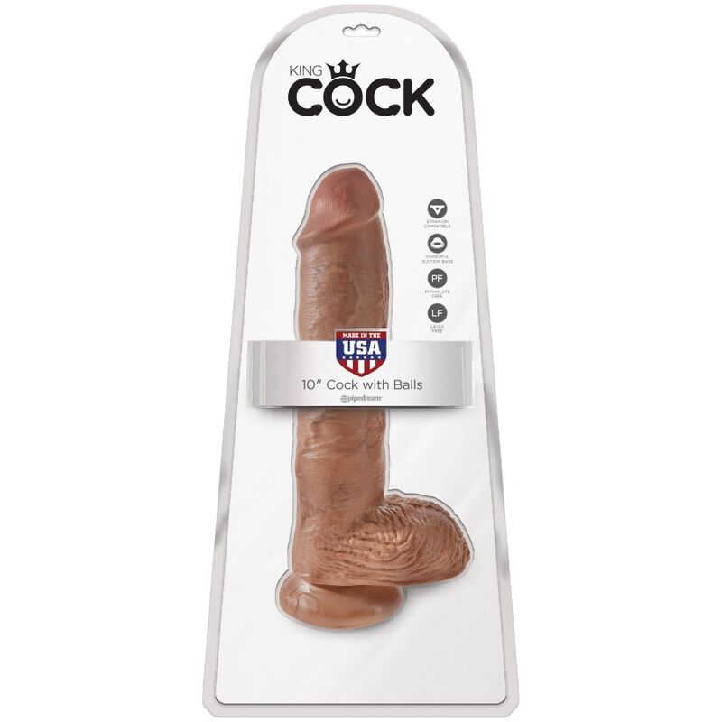 KING COCK - PENE REALISTICO CON TESTICULOS 19.8 CM CARAMELO - Imagen 7