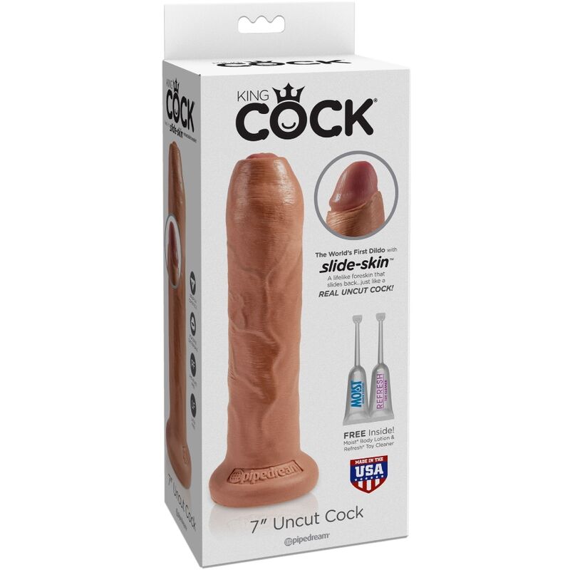 KING COCK - PENE REALISTICO CON PREPUCIO 17.8 CM CARAMELO - Imagen 4