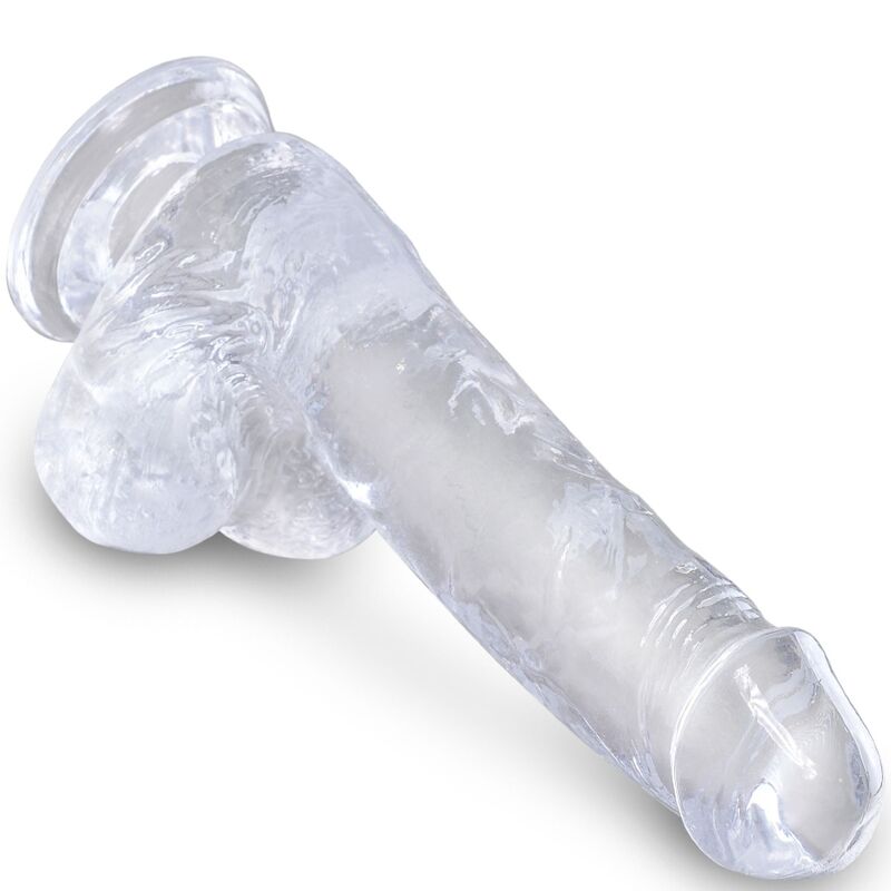 KING COCK - CLEAR PENE REALISTICO CON TESTICULOS 13.5 CM TRANSPARENTE - Imagen 4