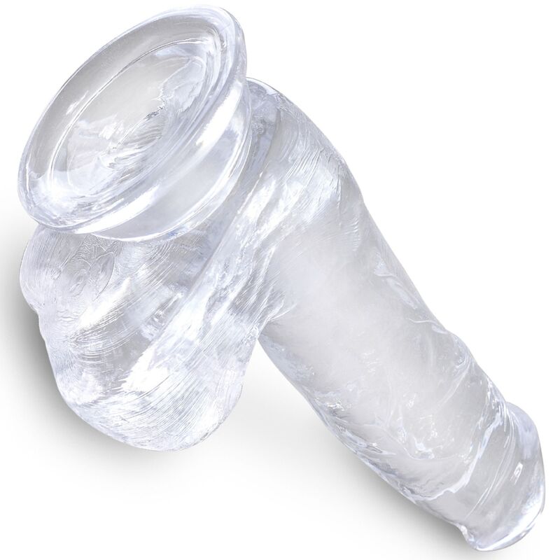 KING COCK - CLEAR PENE REALISTICO CON TESTICULOS 13.5 CM TRANSPARENTE - Imagen 5