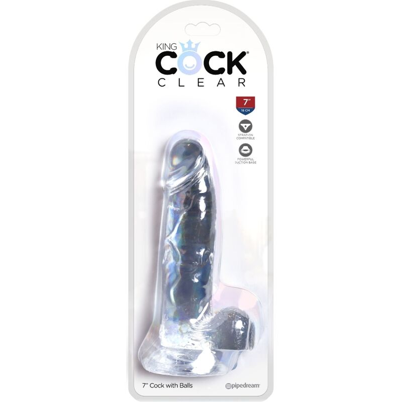 KING COCK - CLEAR PENE REALISTICO CON TESTICULOS 15.2 CM TRANSPARENTE - Imagen 6