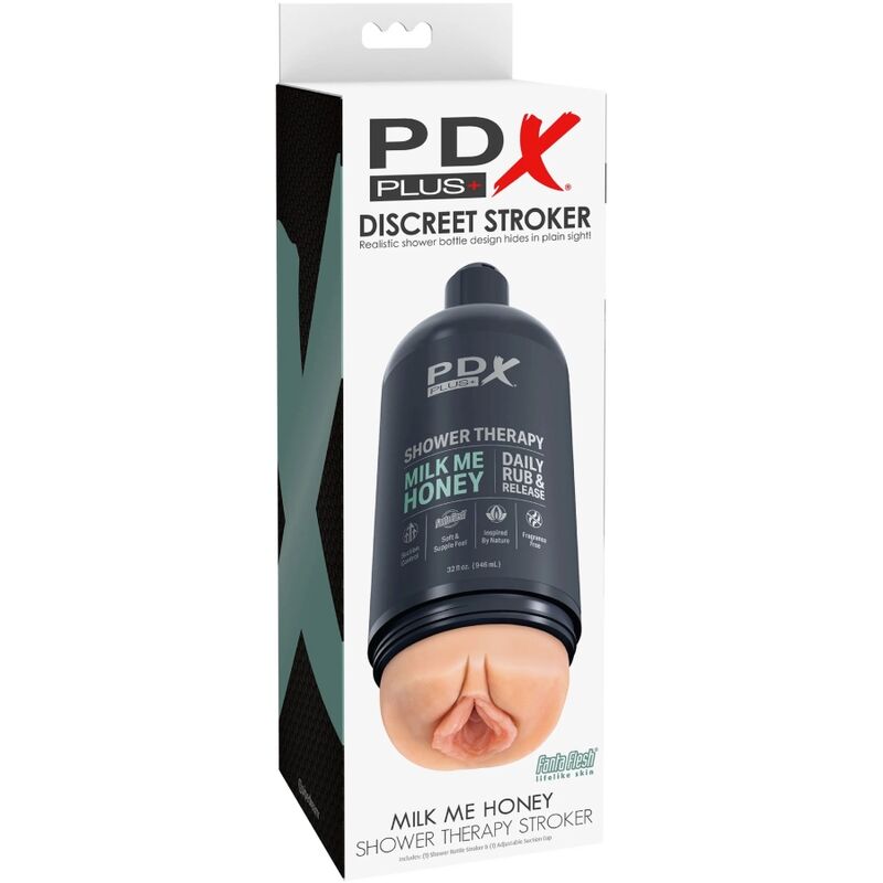PDX PLUS - MASTURBADOR STROKER DISEÑO DISCRETO DE BOTE CHAMPU MILK ME HONEY - Imagen 7
