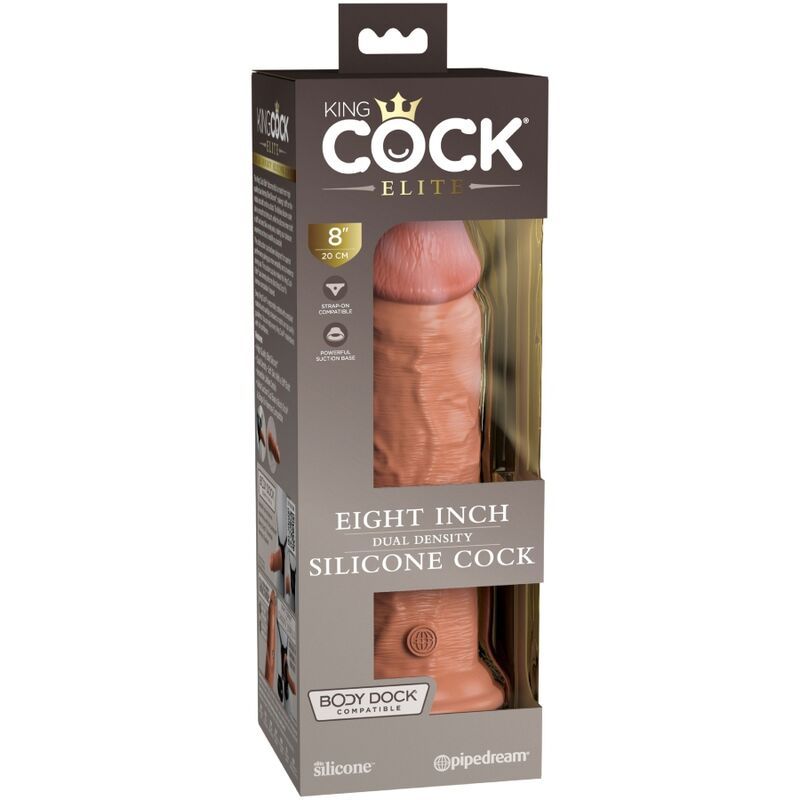 KING COCK - ELITE DILDO REALISTICO SILICONA 20.3 CM CARAMELO - Imagen 6