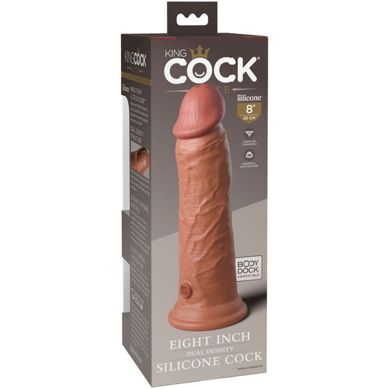 KING COCK - ELITE DILDO REALISTICO SILICONA 20.3 CM CARAMELO - Imagen 7