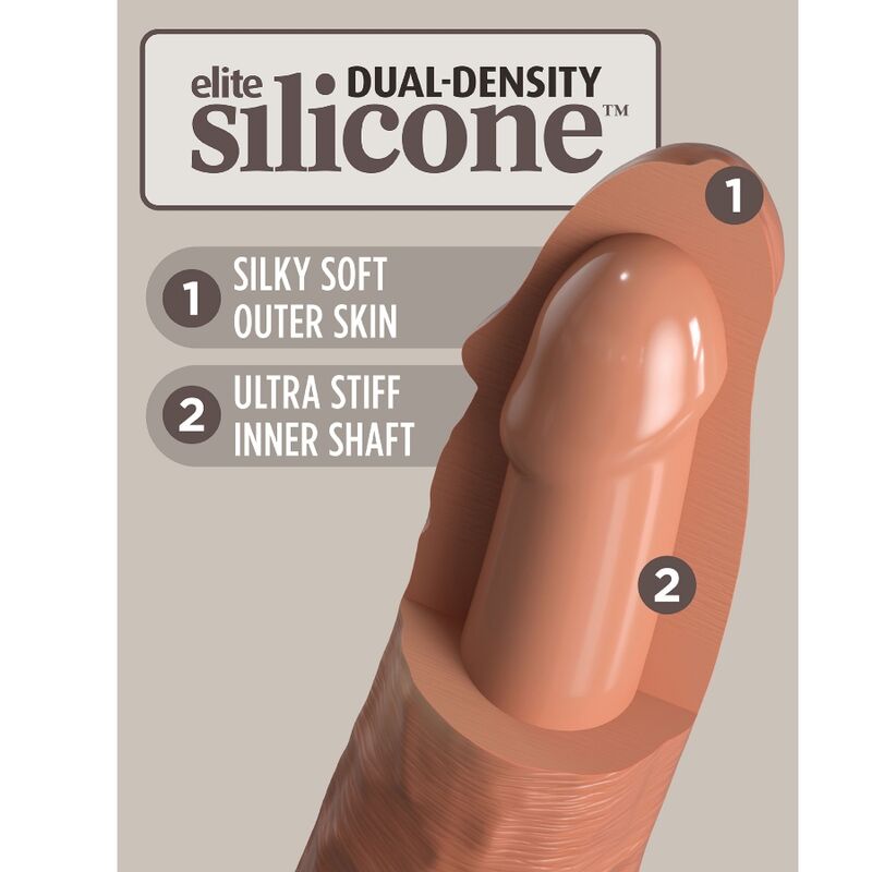 KING COCK - ELITE DILDO REALISTICO SILICONA 20.3 CM CARAMELO - Imagen 5