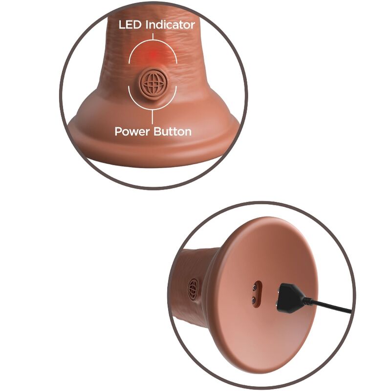 KING COCK - ELITE DILDO REALISTICO VIBRADOR & SILICONA 15.2 CM CARAMELO - Imagen 4