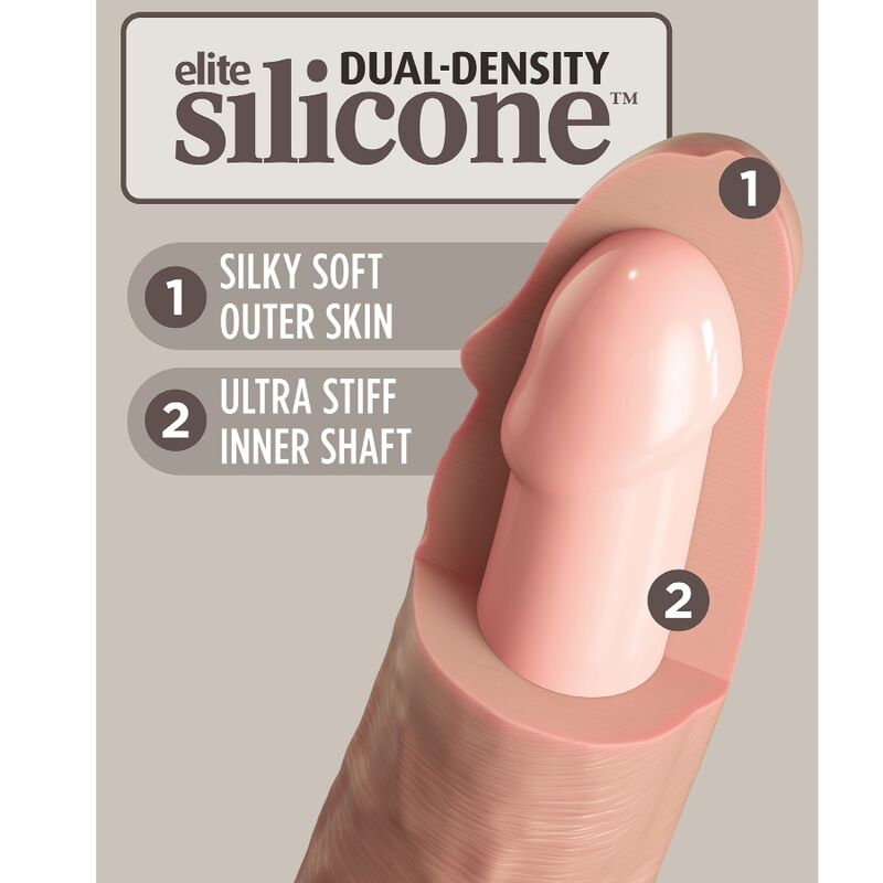 KING COCK - ELITE DILDO REALISTICO VIBRADOR & SILICONA 15.2 CM - Imagen 4