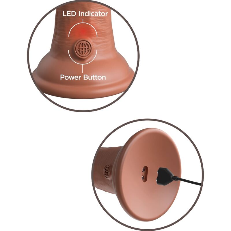 KING COCK - ELITE DILDO REALISTICO VIBRADOR & SILICONA 20.3 CM CARAMELO - Imagen 5