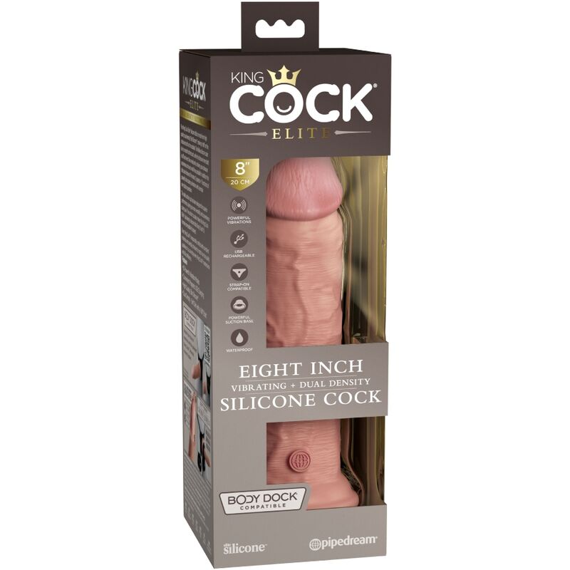 KING COCK - ELITE DILDO REALISTICO VIBRADOR & SILICONA 20.3 CM - Imagen 6
