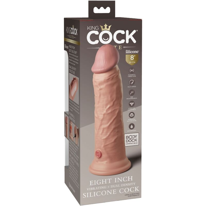KING COCK - ELITE DILDO REALISTICO VIBRADOR & SILICONA 20.3 CM - Imagen 7